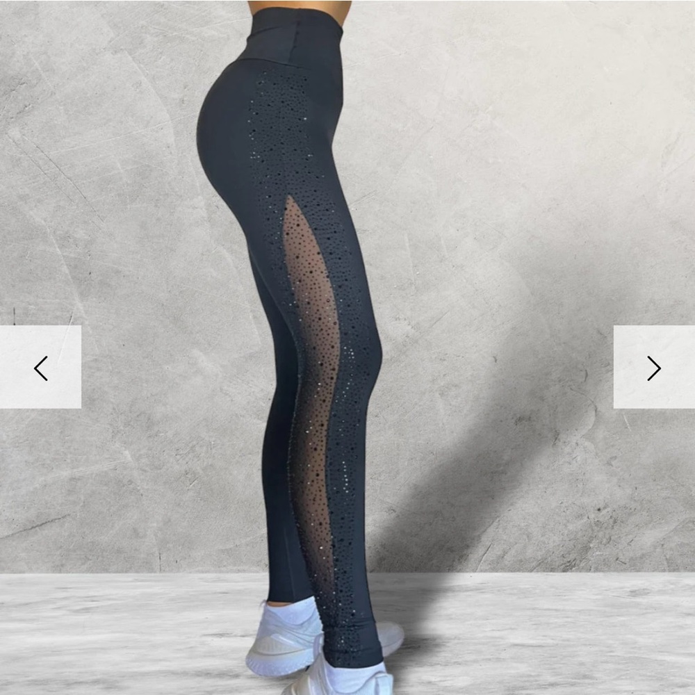 Black Sparkly Mesh Women’s Leggings